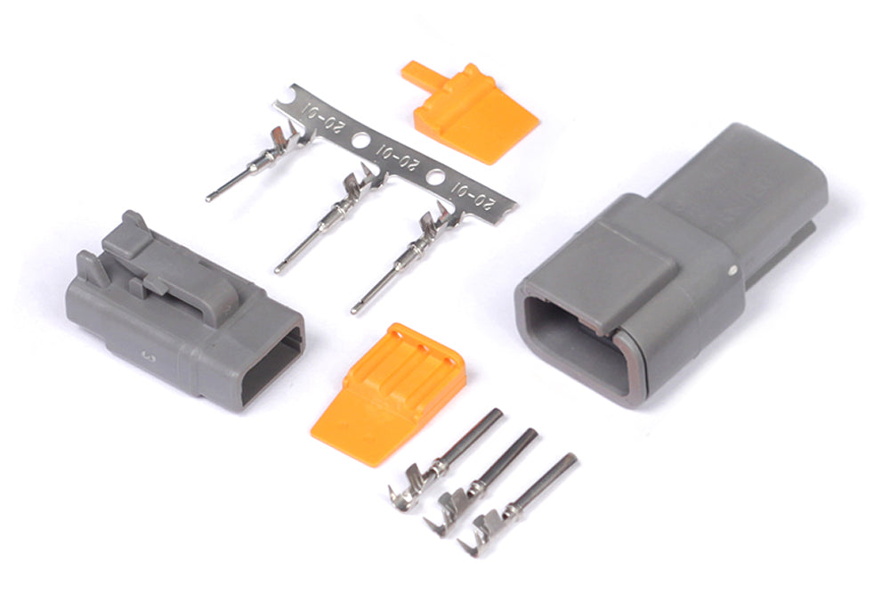 Plug and Pins Only - Matching Set Deutsch DTM-3 Connectors (7.5 Amp) – Haltech HT-031013