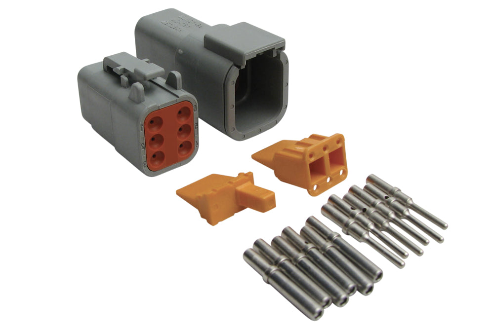 Plug and Pins Only - Matching Set Deutsch DTM-6 Connectors (7.5 Amp) – Haltech HT-031015