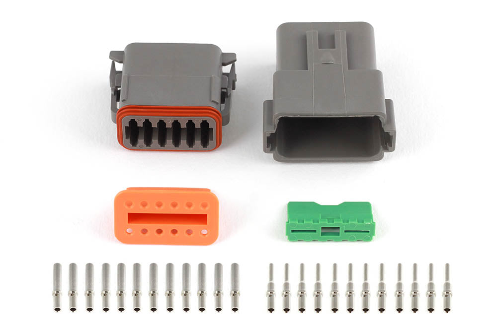 Plug and Pins Only - Matching Set of Deutsch DT-12 Connectors  (DT06-12S + DT04-12P) - ( 13 Amp) – Haltech HT-031117